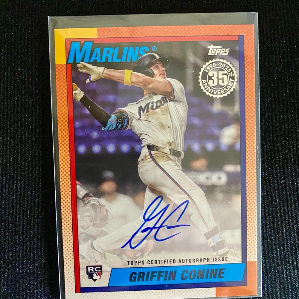 2025 Topps Marlins Baseball Card #90B2-GC Griffin Conine (Rookie Card) Autograph